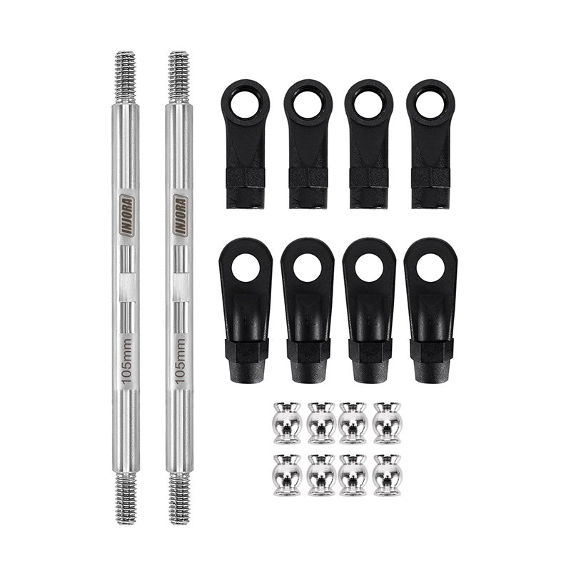 INJORA Stainless Steel Links with Rod Ends for 1/10 RC Crawler 24 INJORA Stainless Steel Links with Rod Ends for 1/10 RC Crawler