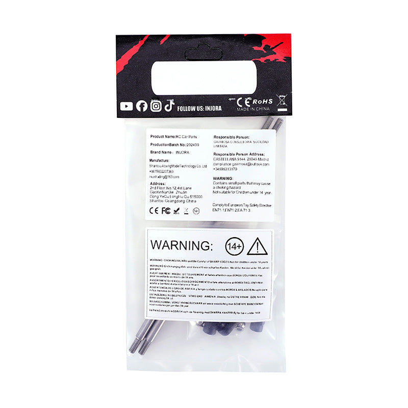 INJORA Stainless Steel Links with Rod Ends for 1/10 RC Crawler 9 INJORA Stainless Steel Links with Rod Ends for 1/10 RC Crawler