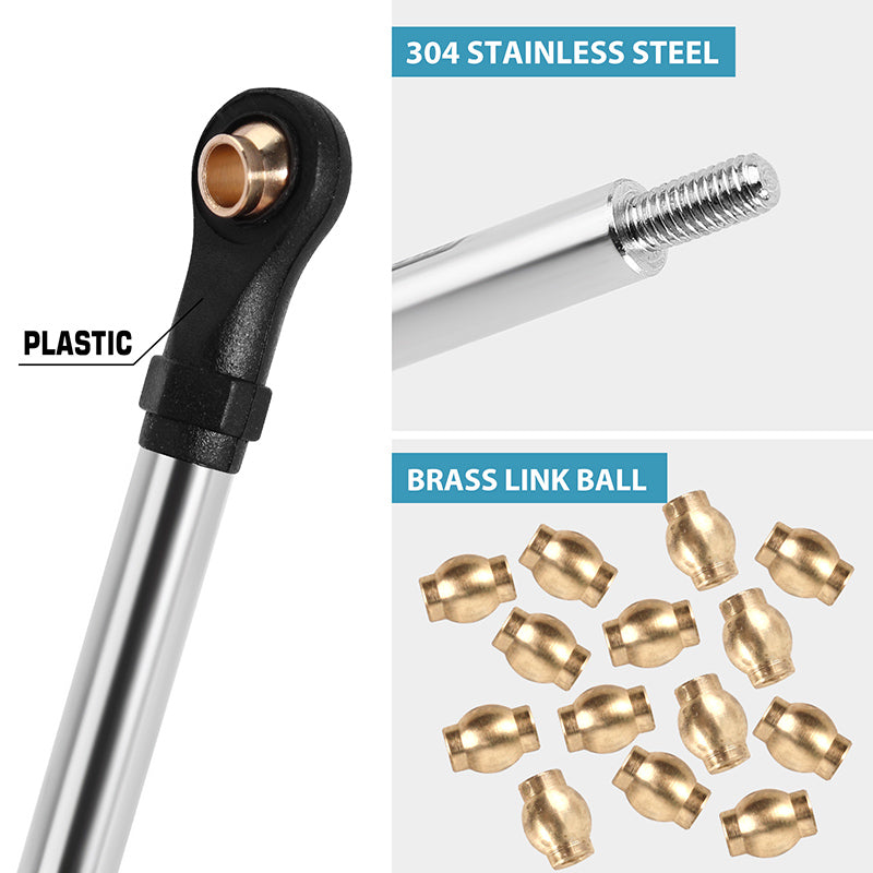 INJORA Stainless Steel Straight Chassis Links for 1/18 RC Crawler TRX4M Defender Bronco (4M-64) 5 INJORA Stainless Steel Straight Chassis Links for 1/18 RC Crawler TRX4M Defender Bronco (4M-64)