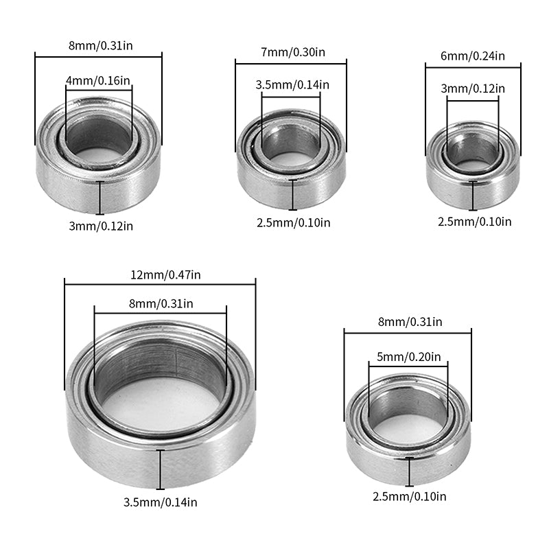 INJORA Steel Bearing Kit (22 pcs) for 1/18 TRX4M (4M-03) 4 INJORA Steel Bearing Kit (22 pcs) for 1/18 TRX4M (4M-03)