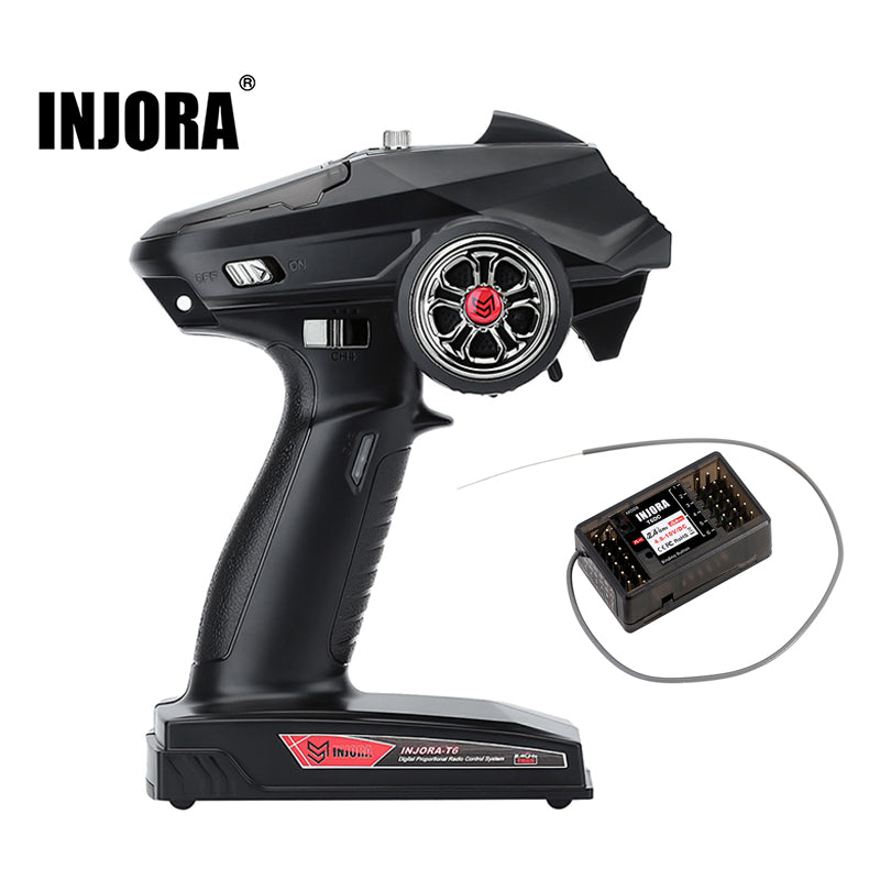 INJORA T6F 6CH T6DC T6DCG 2.4GHz RC Digital Transmitter with Receiver for RC Car Boat Tank