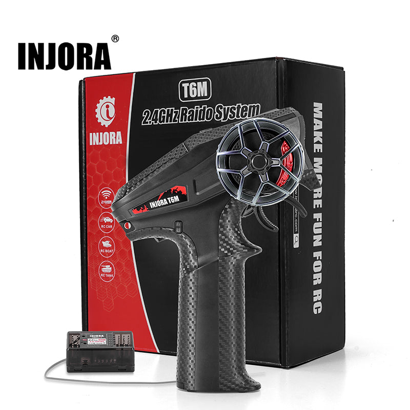INJORA T6M 6CH 2.4GHz Micro Transmitter with Receiver Radio Controller for 1/24 1/18 RC Car