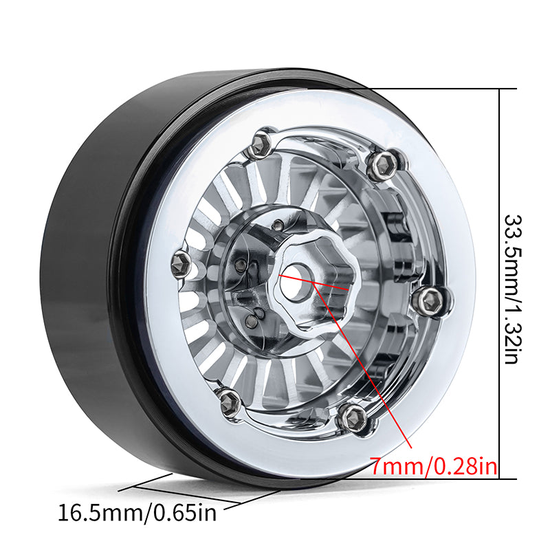 INJORA Turbine 1.3" CNC Aluminum Beadlock Wheels for 1/24 1/18 RC Crawler (W1303) 13 INJORA Turbine 1.3" CNC Aluminum Beadlock Wheels for 1/24 1/18 RC Crawler (W1303)