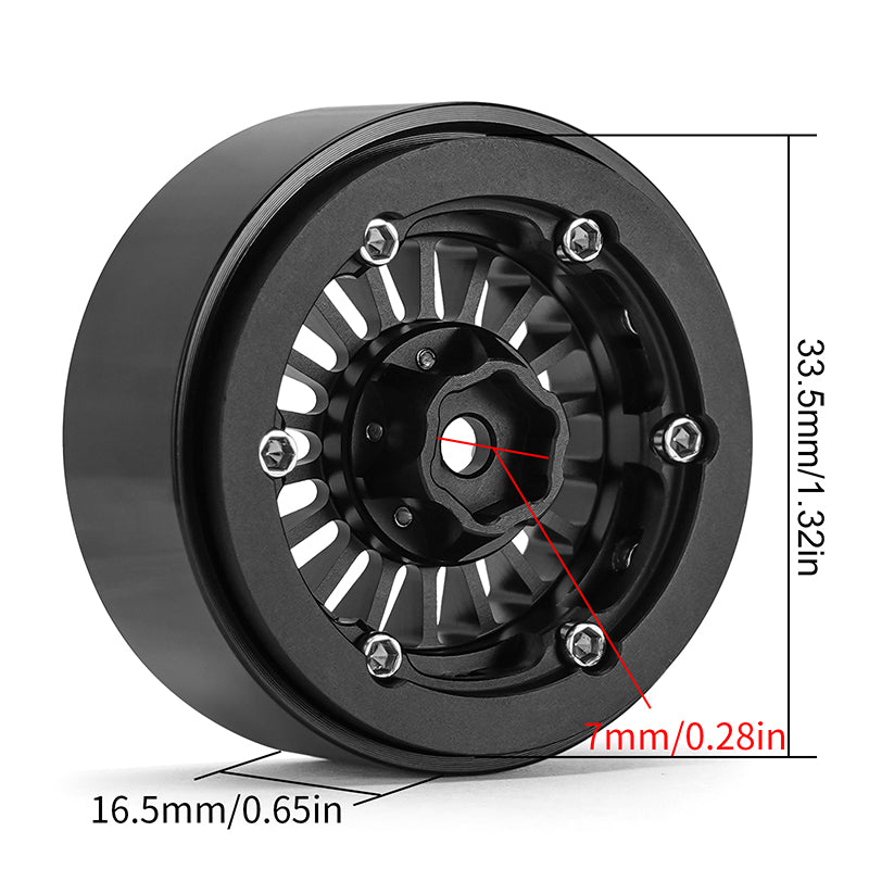 INJORA Turbine 1.3" CNC Aluminum Beadlock Wheels for 1/24 1/18 RC Crawler (W1303) 31 INJORA Turbine 1.3" CNC Aluminum Beadlock Wheels for 1/24 1/18 RC Crawler (W1303)
