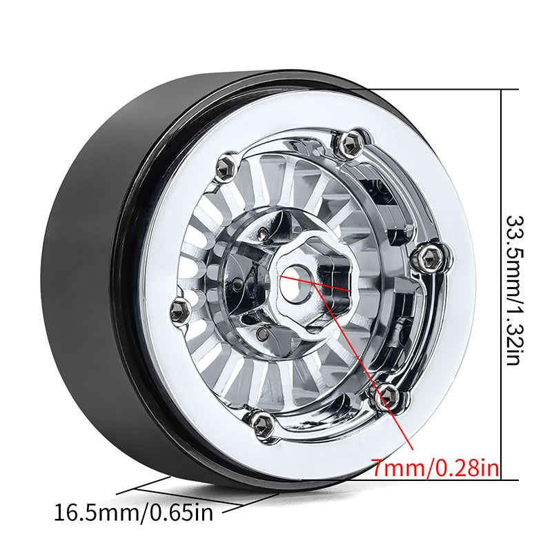 INJORA Turbine 1.3" CNC Aluminum Beadlock Wheels for 1/24 1/18 RC Crawler (W1303) 40 INJORA Turbine 1.3" CNC Aluminum Beadlock Wheels for 1/24 1/18 RC Crawler (W1303)