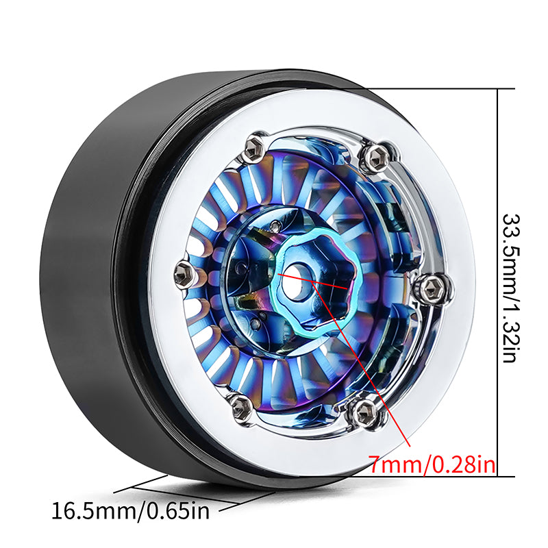 INJORA Turbine 1.3" CNC Aluminum Beadlock Wheels for 1/24 1/18 RC Crawler (W1303) 6 INJORA Turbine 1.3" CNC Aluminum Beadlock Wheels for 1/24 1/18 RC Crawler (W1303)
