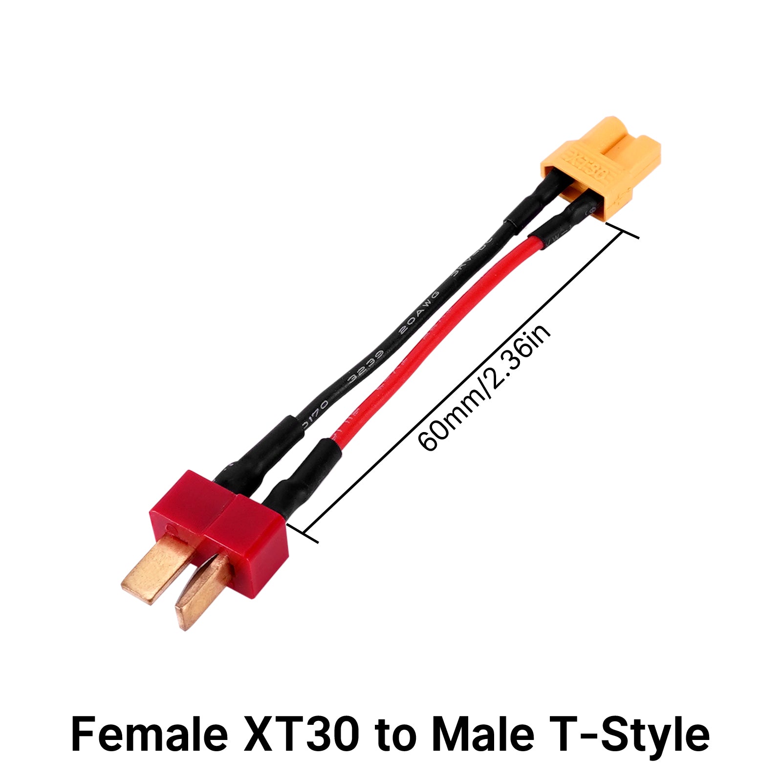 INJORA XT30 to JST-RCY JST PH2.0 TRX-4M T-Style EC3 Battery Adapter Cable Wire 6 INJORA XT30 to JST-RCY JST PH2.0 TRX-4M T-Style EC3 Battery Adapter Cable Wire