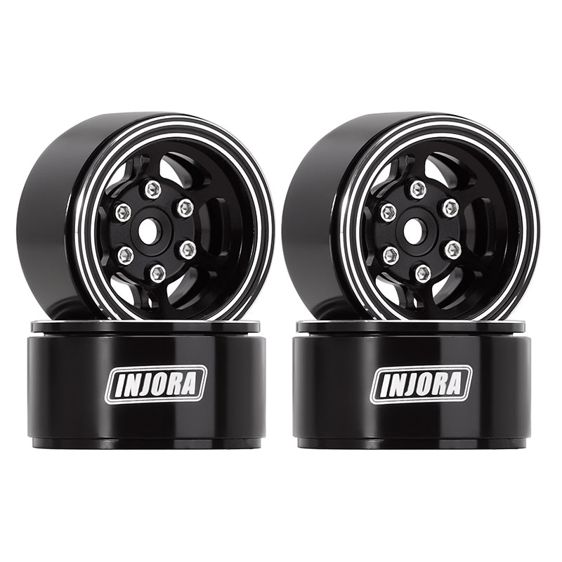 [Clearance Sale] INJORA 1.0" 6-Spoke CNC Aluminum Beadlock Wheel Rim for 1/24 RC Crawlers (4) (W1006)