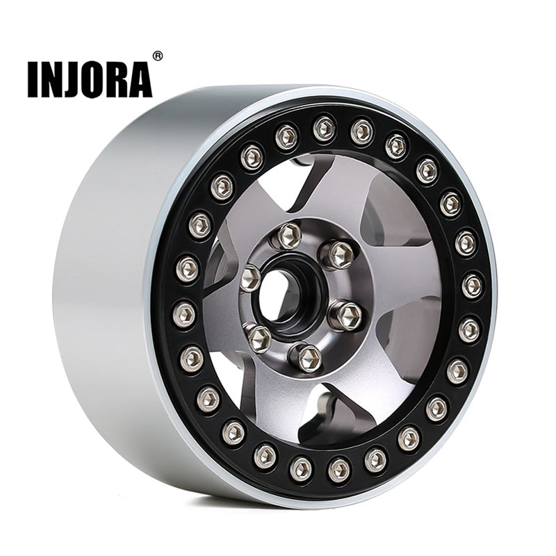 [Clearance Sale] INJORA 4PCS 1.9" 6-spoke Metal Beadlock Wheel Rims for 1/10 RC Crawler