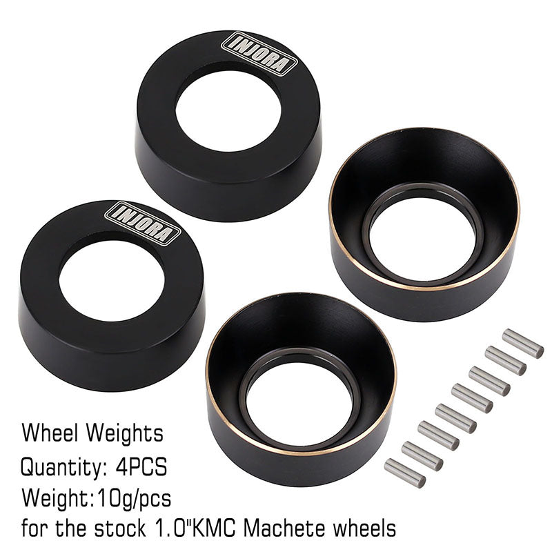[Clearance Sale] INJORA 4pcs 10g/pcs Black Brass Wheel Weights for Original Axial SCX24