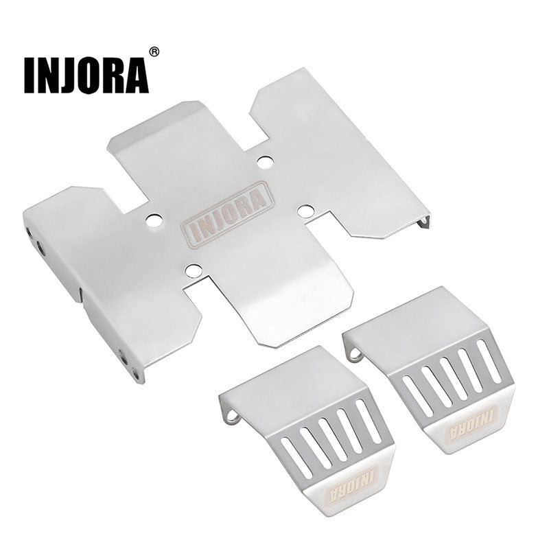 [Clearance Sale] INJORA Stainless Steel Chassis Armor Skid Plate Axle Protector for Axial SCX10 PRO