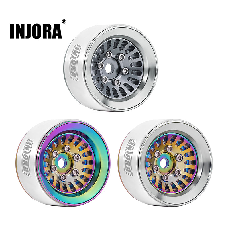[Clearance Sale] INJORA Turbine 1.0" Aluminum Beadlock Wheels for 1/18 1/24 RC Crawler (W1055)