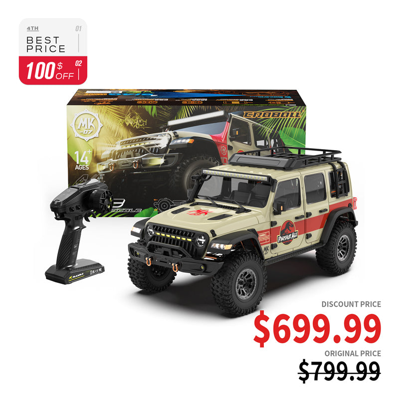 1/7 Scale 4WD Brushless RTR RC Crawler MK-07 Hand-Painted Dinosaur Themed Design