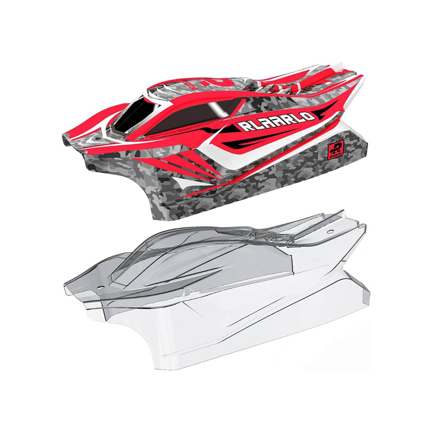 1/14 Painted Red and Clear Body Shell 2 PCS
