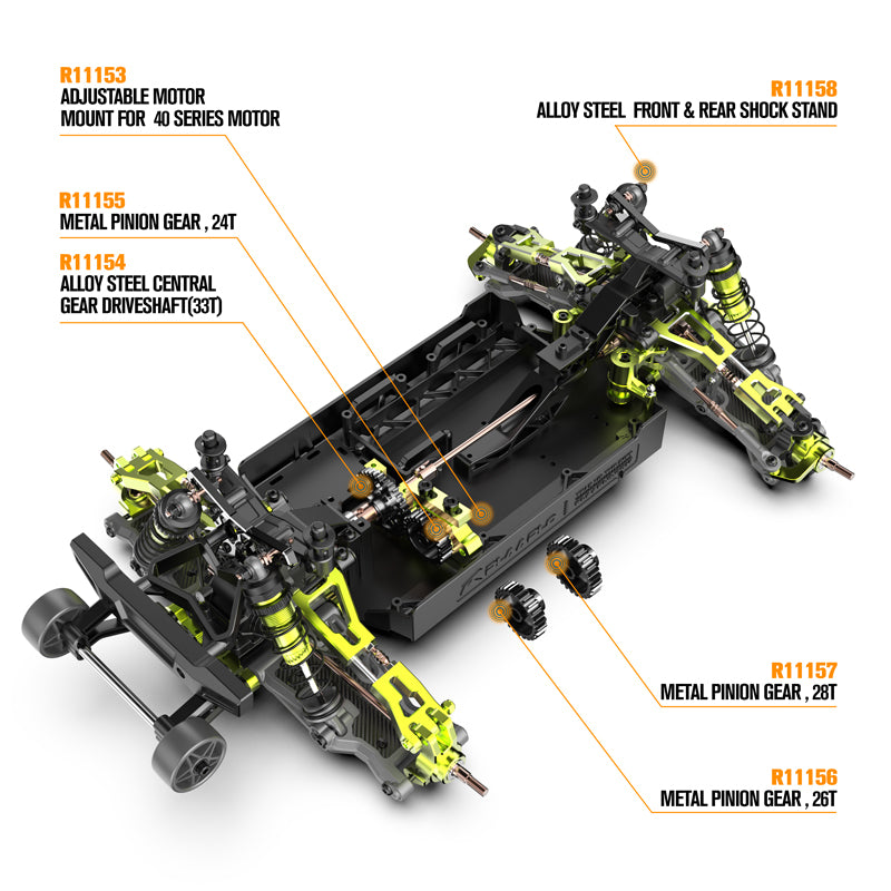 S2 Alloy Steel Front & Rear Shock Stand For RZ001 6 S2 Alloy Steel Front & Rear Shock Stand For RZ001