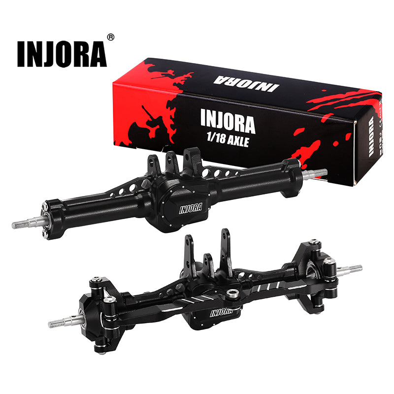 INJORA +4mm Extended Aluminum Front Rear Complete Axles for 1/18 TRX4M TRX4MT