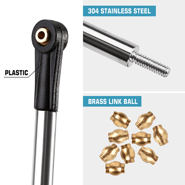 INJORA 1 Pair Stainless Steel High Clearance Chassis Links for SCX24 Mods 13 INJORA 1 Pair Stainless Steel High Clearance Chassis Links for SCX24 Mods