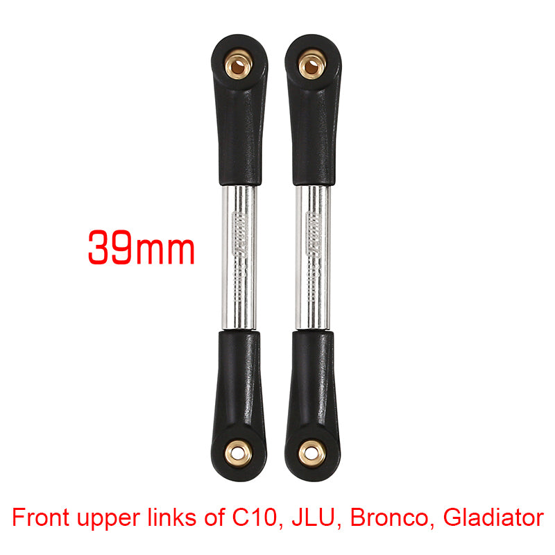 INJORA 1 Pair Stainless Steel High Clearance Chassis Links for SCX24 Mods 4 2PCS 39mm (C10 Front Upper)