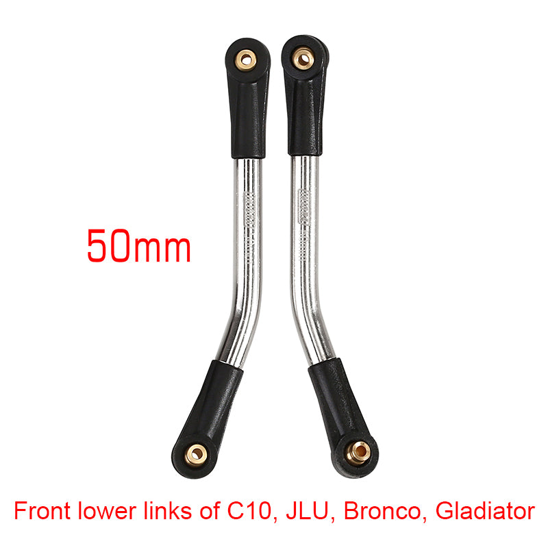 INJORA 1 Pair Stainless Steel High Clearance Chassis Links for SCX24 Mods 6 2PCS 50mm (C10 Front Lower)