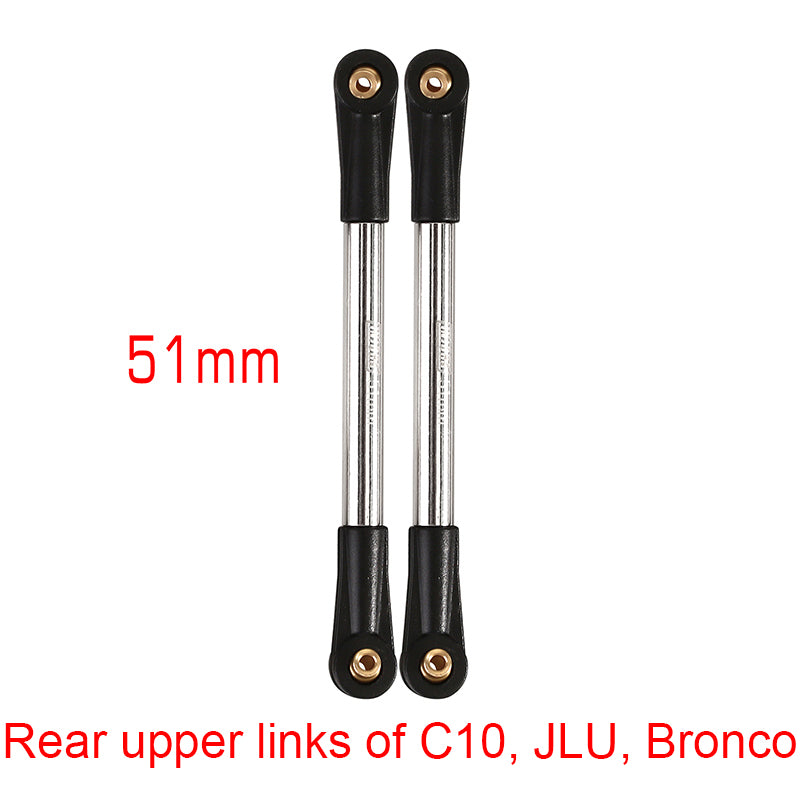 INJORA 1 Pair Stainless Steel High Clearance Chassis Links for SCX24 Mods 7 2PCS 51mm (C10 Rear Upper)