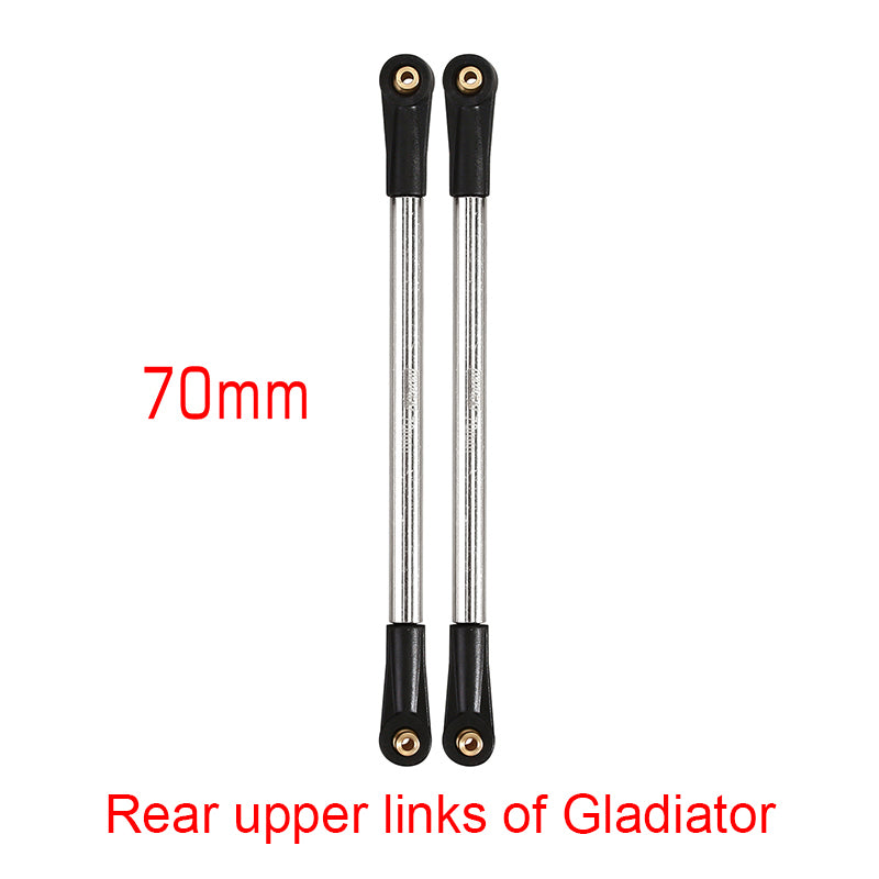 INJORA 1 Pair Stainless Steel High Clearance Chassis Links for SCX24 Mods 11 2PCS 70mm (Gladiator Rear Upper)