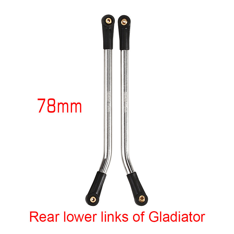 INJORA 1 Pair Stainless Steel High Clearance Chassis Links for SCX24 Mods 12 2PCS 78mm (Gladiator Rear Lower)