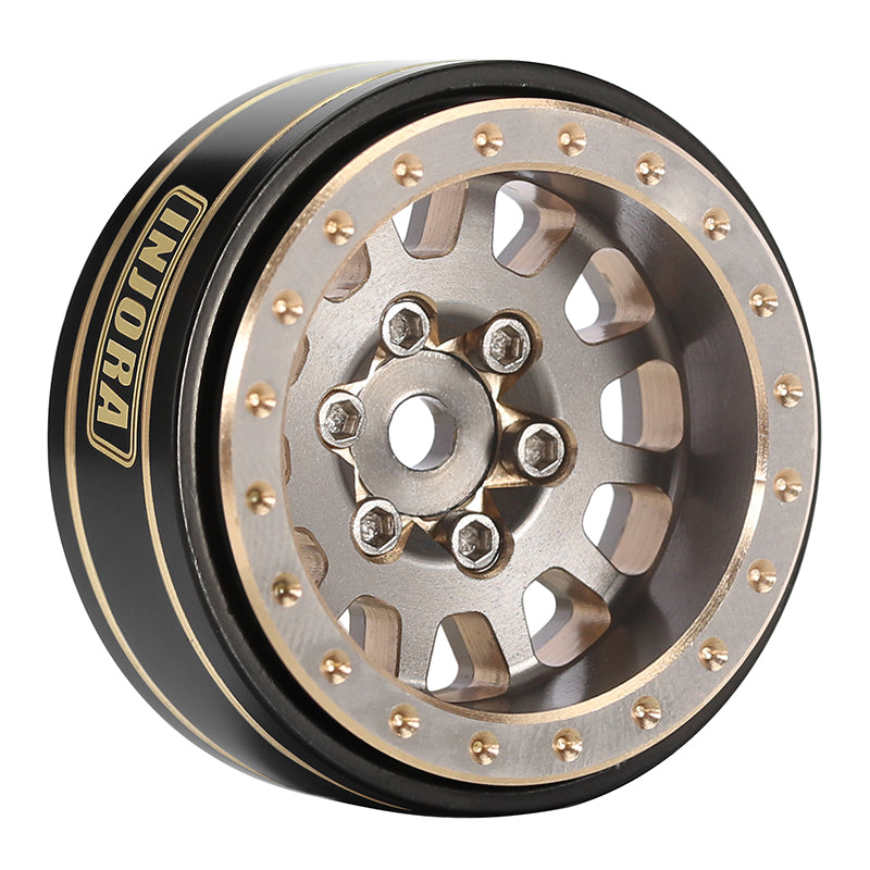 INJORA 1.0 Plus 12-Spoke Brass Beadlock Wheels 42g/pcs offset -3.75mm for 1/18 1/24 RC Crawler (4) (W1101) 12 INJORA 1.0 Plus 12-Spoke Brass Beadlock Wheels 42g/pcs offset -3.75mm for 1/18 1/24 RC Crawler (4) (W1101)