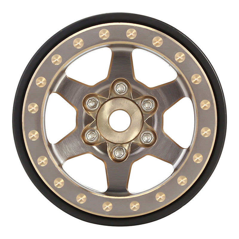 INJORA 1.0 Plus 6-Spoke Brass Beadlock Wheels 42g/pcs offset -3.75mm for 1/18 1/24 RC Crawler (4) (W1102) 14 INJORA 1.0 Plus 6-Spoke Brass Beadlock Wheels 42g/pcs offset -3.75mm for 1/18 1/24 RC Crawler (4) (W1102)
