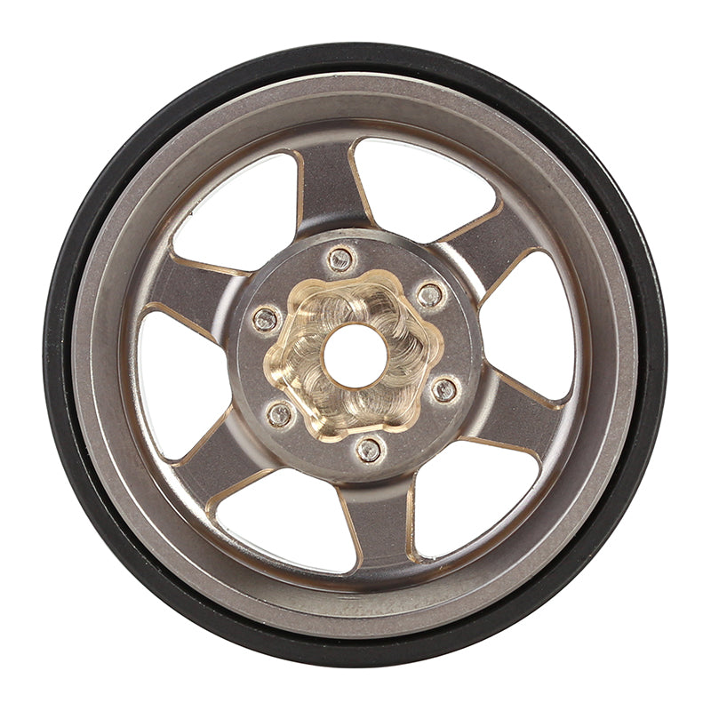 INJORA 1.0 Plus 6-Spoke Brass Beadlock Wheels 42g/pcs offset -3.75mm for 1/18 1/24 RC Crawler (4) (W1102) 15 INJORA 1.0 Plus 6-Spoke Brass Beadlock Wheels 42g/pcs offset -3.75mm for 1/18 1/24 RC Crawler (4) (W1102)