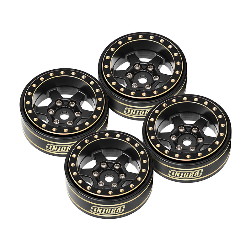 INJORA 1.0 Plus 6-Spoke Brass Beadlock Wheels 42g/pcs offset -3.75mm for 1/18 1/24 RC Crawler (4) (W1102) 9 INJORA 1.0 Plus 6-Spoke Brass Beadlock Wheels 42g/pcs offset -3.75mm for 1/18 1/24 RC Crawler (4) (W1102)
