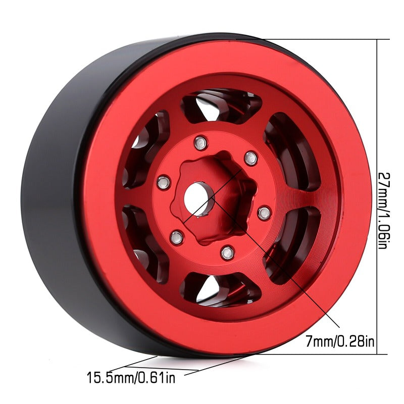 INJORA 1.0" 12-Spokes Beadlock Aluminum Wheel Rims for 1/24 RC Crawlers (4) (W1049) 13 INJORA 1.0" 12-Spokes Beadlock Aluminum Wheel Rims for 1/24 RC Crawlers (4) (W1049)