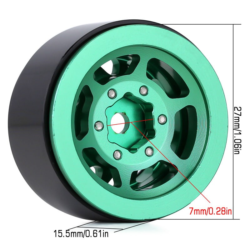 INJORA 1.0" 12-Spokes Beadlock Aluminum Wheel Rims for 1/24 RC Crawlers (4) (W1049) 29 INJORA 1.0" 12-Spokes Beadlock Aluminum Wheel Rims for 1/24 RC Crawlers (4) (W1049)