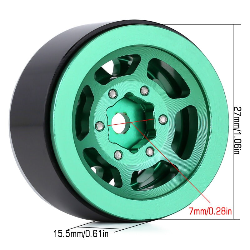 INJORA 1.0" 12-Spokes Beadlock Aluminum Wheel Rims for 1/24 RC Crawlers (4) (W1049) 33 INJORA 1.0" 12-Spokes Beadlock Aluminum Wheel Rims for 1/24 RC Crawlers (4) (W1049)