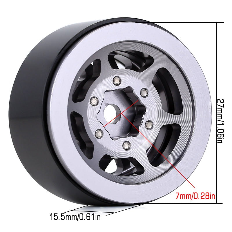 INJORA 1.0" 12-Spokes Beadlock Aluminum Wheel Rims for 1/24 RC Crawlers (4) (W1049) 5 INJORA 1.0" 12-Spokes Beadlock Aluminum Wheel Rims for 1/24 RC Crawlers (4) (W1049)