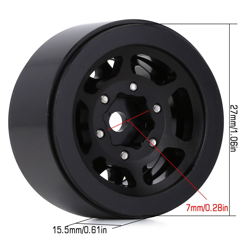 INJORA 1.0" 12-Spokes Beadlock Aluminum Wheel Rims for 1/24 RC Crawlers (4) (W1049) 9 INJORA 1.0" 12-Spokes Beadlock Aluminum Wheel Rims for 1/24 RC Crawlers (4) (W1049)