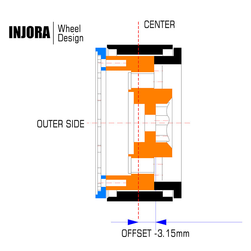 INJORA 1.0" 47g/pcs Brass Beadlock Wheels Negative Offset 3.15mm for 1/24 RC Crawlers (W1005) 17 INJORA 1.0" 47g/pcs Brass Beadlock Wheels Negative Offset 3.15mm for 1/24 RC Crawlers (W1005)
