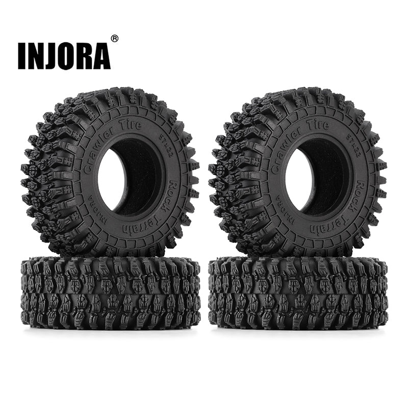 INJORA 1.0" 57*22mm Rock Crawling Tires for 1/18 1/24 RC Crawlers (4) (T1016)