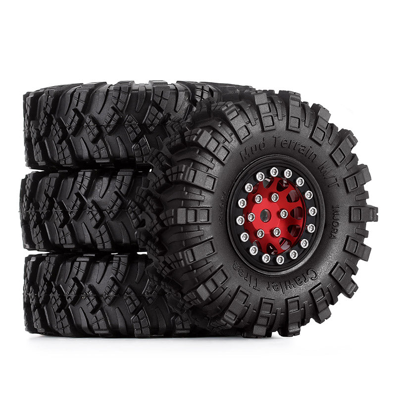 INJORA 1.0" 62*20.5mm Wheel Rims Mud Terrain Tires Set for 1/24 RC Crawlers (4) (W1049-T1007) 14 INJORA 1.0" 62*20.5mm Wheel Rims Mud Terrain Tires Set for 1/24 RC Crawlers (4) (W1049-T1007)