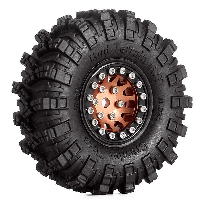 INJORA 1.0" 62*20.5mm Wheel Rims Mud Terrain Tires Set for 1/24 RC Crawlers (4) (W1049-T1007) 16 INJORA 1.0" 62*20.5mm Wheel Rims Mud Terrain Tires Set for 1/24 RC Crawlers (4) (W1049-T1007)
