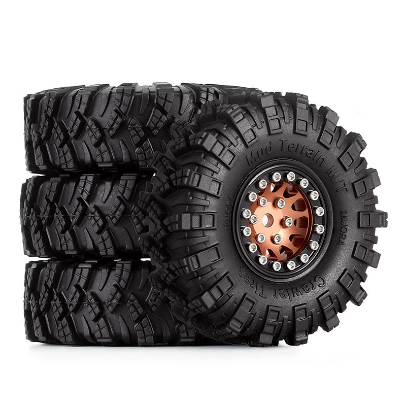 INJORA 1.0" 62*20.5mm Wheel Rims Mud Terrain Tires Set for 1/24 RC Crawlers (4) (W1049-T1007) 18 INJORA 1.0" 62*20.5mm Wheel Rims Mud Terrain Tires Set for 1/24 RC Crawlers (4) (W1049-T1007)