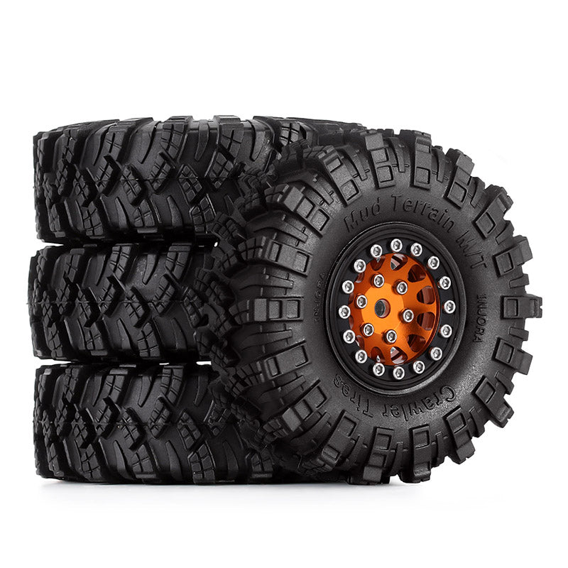 INJORA 1.0" 62*20.5mm Wheel Rims Mud Terrain Tires Set for 1/24 RC Crawlers (4) (W1049-T1007) 22 INJORA 1.0" 62*20.5mm Wheel Rims Mud Terrain Tires Set for 1/24 RC Crawlers (4) (W1049-T1007)