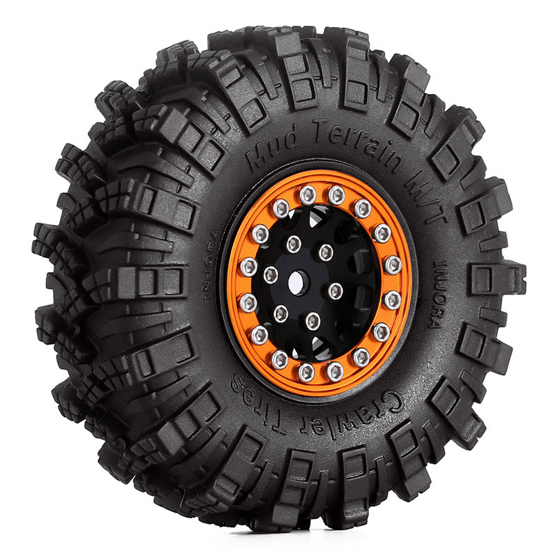 INJORA 1.0" 62*20.5mm Wheel Rims Mud Terrain Tires Set for 1/24 RC Crawlers (4) (W1049-T1007) 24 INJORA 1.0" 62*20.5mm Wheel Rims Mud Terrain Tires Set for 1/24 RC Crawlers (4) (W1049-T1007)