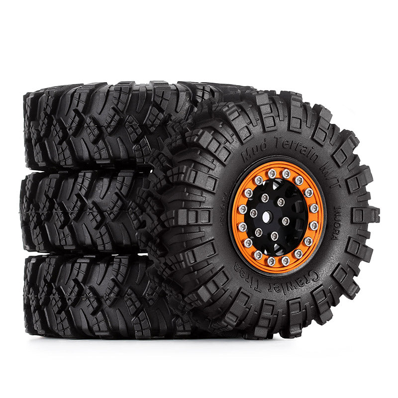 INJORA 1.0" 62*20.5mm Wheel Rims Mud Terrain Tires Set for 1/24 RC Crawlers (4) (W1049-T1007) 26 INJORA 1.0" 62*20.5mm Wheel Rims Mud Terrain Tires Set for 1/24 RC Crawlers (4) (W1049-T1007)