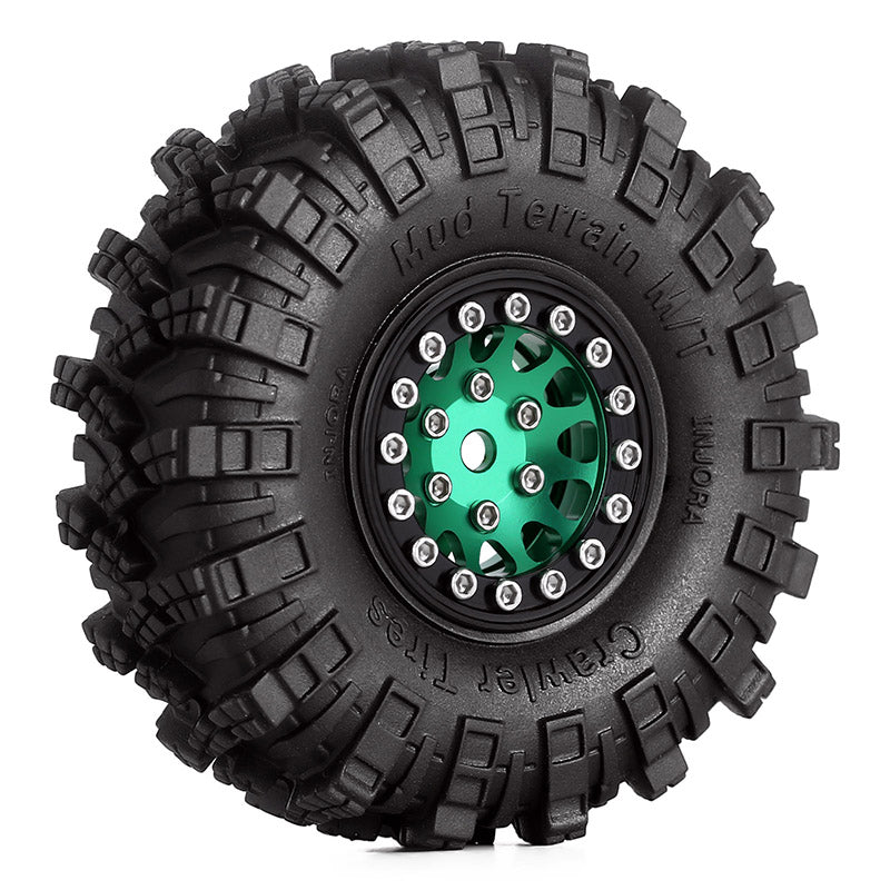 INJORA 1.0" 62*20.5mm Wheel Rims Mud Terrain Tires Set for 1/24 RC Crawlers (4) (W1049-T1007) 28 INJORA 1.0" 62*20.5mm Wheel Rims Mud Terrain Tires Set for 1/24 RC Crawlers (4) (W1049-T1007)