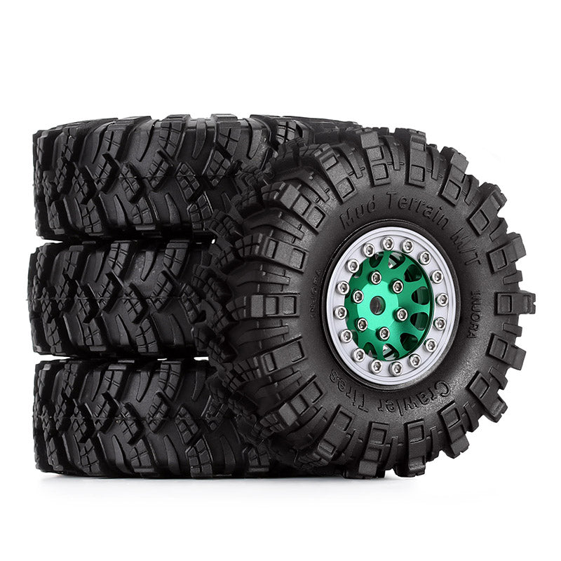 INJORA 1.0" 62*20.5mm Wheel Rims Mud Terrain Tires Set for 1/24 RC Crawlers (4) (W1049-T1007) 34 INJORA 1.0" 62*20.5mm Wheel Rims Mud Terrain Tires Set for 1/24 RC Crawlers (4) (W1049-T1007)
