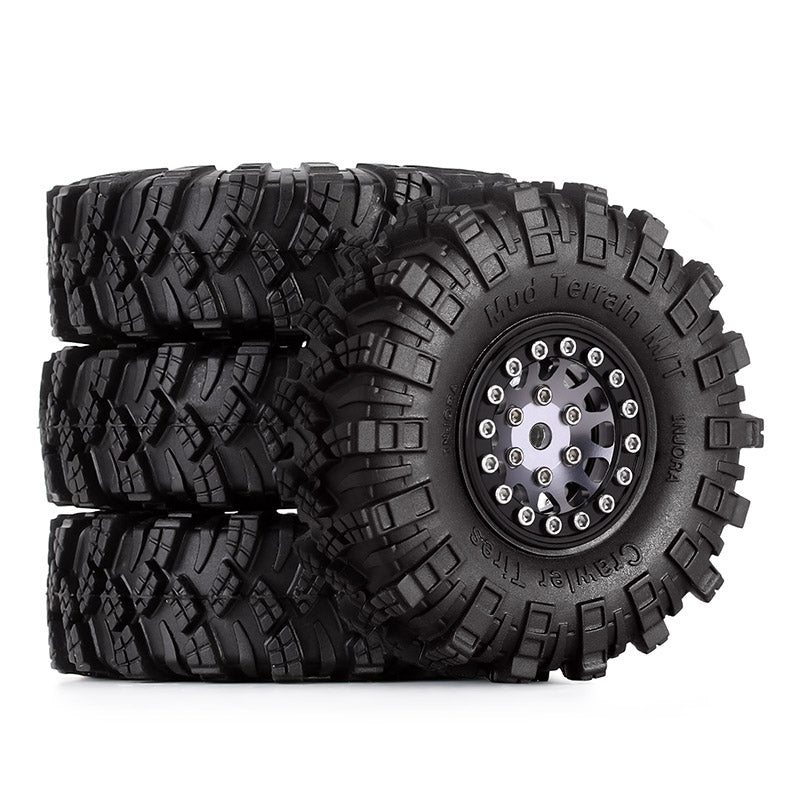 INJORA 1.0" 62*20.5mm Wheel Rims Mud Terrain Tires Set for 1/24 RC Crawlers (4) (W1049-T1007) 6 INJORA 1.0" 62*20.5mm Wheel Rims Mud Terrain Tires Set for 1/24 RC Crawlers (4) (W1049-T1007)