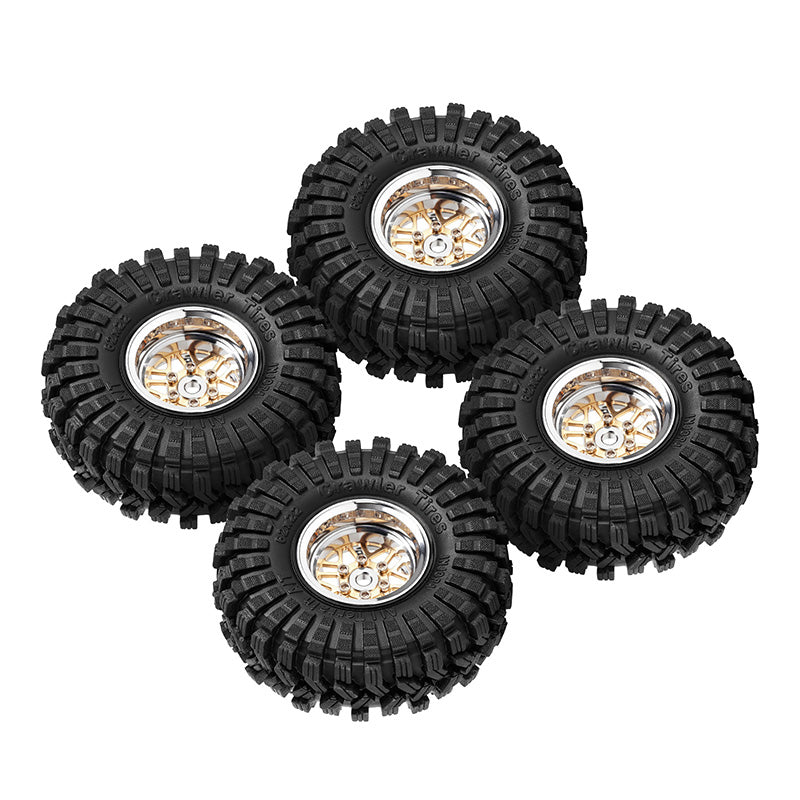 INJORA 1.0" 62*22mm Offset -4.4mm Beadlock Wheels Tires Set for 1/18 1/24 RC Crawlers 11 INJORA 1.0" 62*22mm Offset -4.4mm Beadlock Wheels Tires Set for 1/18 1/24 RC Crawlers