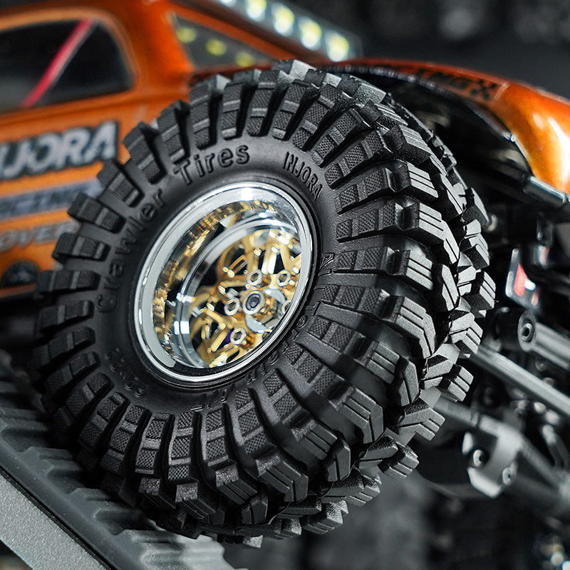 INJORA 1.0" 62*22mm Offset -4.4mm Beadlock Wheels Tires Set for 1/18 1/24 RC Crawlers 6 INJORA 1.0" 62*22mm Offset -4.4mm Beadlock Wheels Tires Set for 1/18 1/24 RC Crawlers