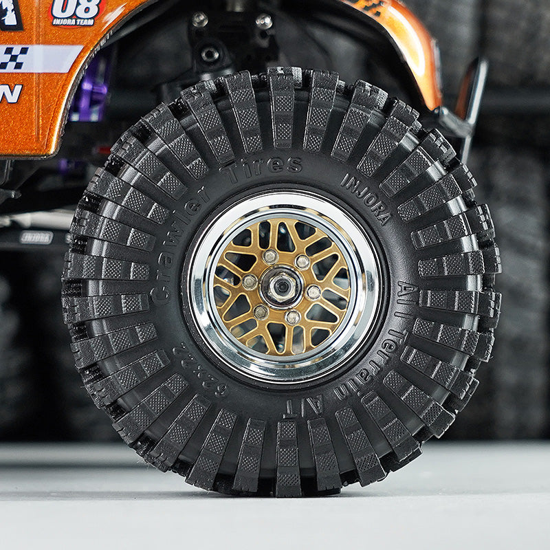 INJORA 1.0" 62*22mm Offset -4.4mm Beadlock Wheels Tires Set for 1/18 1/24 RC Crawlers 7 INJORA 1.0" 62*22mm Offset -4.4mm Beadlock Wheels Tires Set for 1/18 1/24 RC Crawlers
