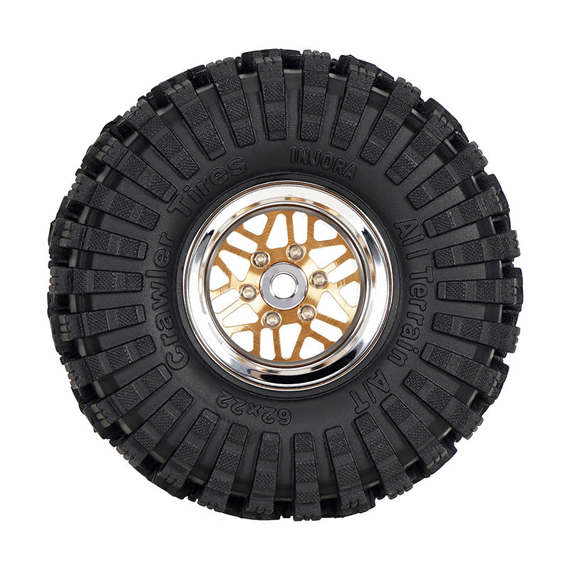 INJORA 1.0" 62*22mm Offset -4.4mm Beadlock Wheels Tires Set for 1/18 1/24 RC Crawlers 8 INJORA 1.0" 62*22mm Offset -4.4mm Beadlock Wheels Tires Set for 1/18 1/24 RC Crawlers